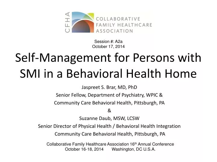 self management for persons with smi in a behavioral health home