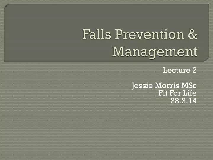 falls prevention management