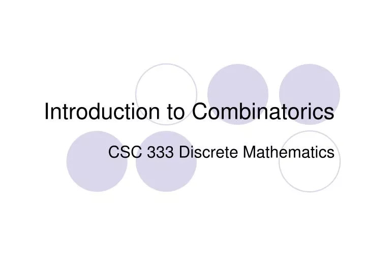 introduction to combinatorics