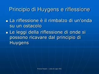 principio di huygens e riflessione