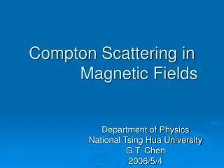 Compton Scattering in Strong Magnetic Fields
