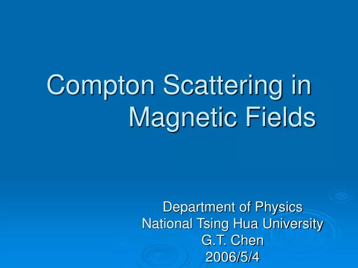 compton scattering in strong magnetic fields