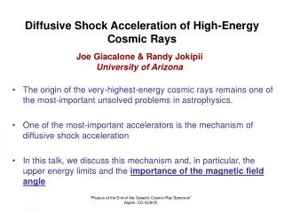 Diffusive Shock Acceleration of High-Energy Cosmic Rays