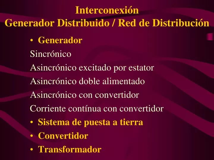 interconexi n generador distribuido red de distribuci n