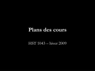 plans des cours