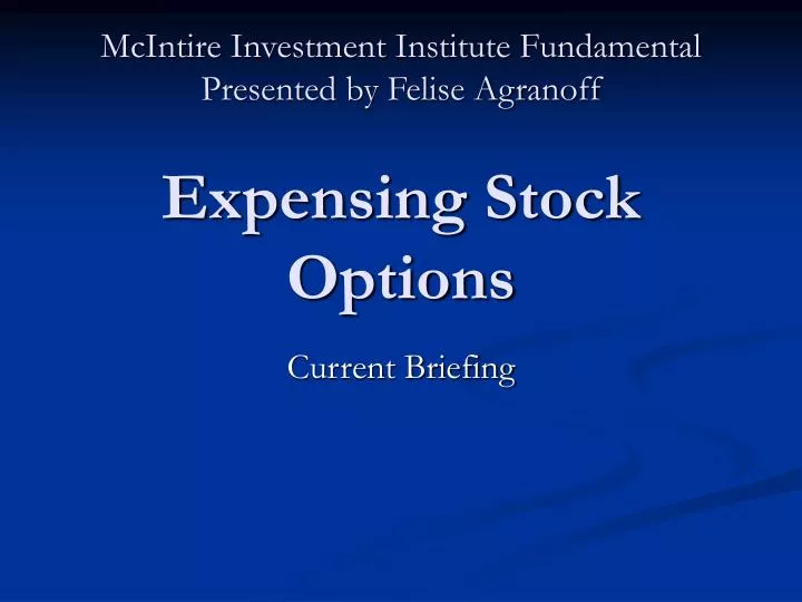 expensing stock options