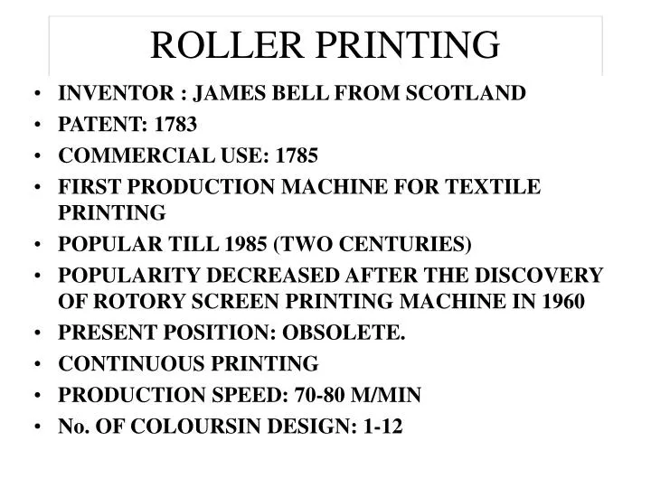 roller printing