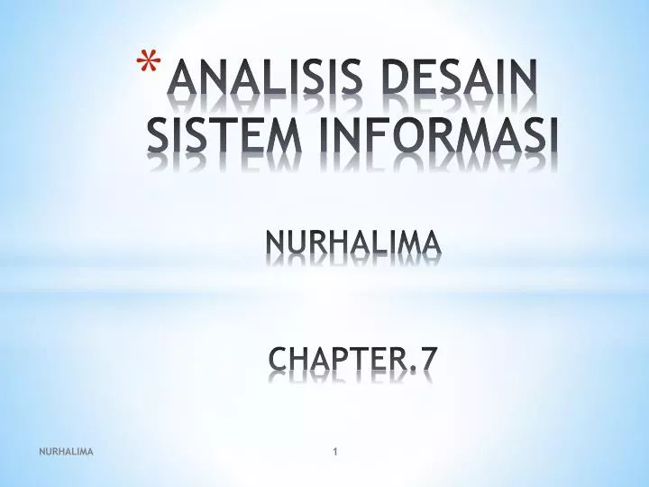 analisis desain sistem informasi nurhalima chapter 7