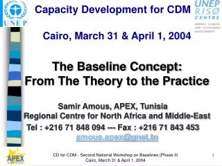 Capacity Development for CDM Cairo, March 31 &amp; April 1, 2004