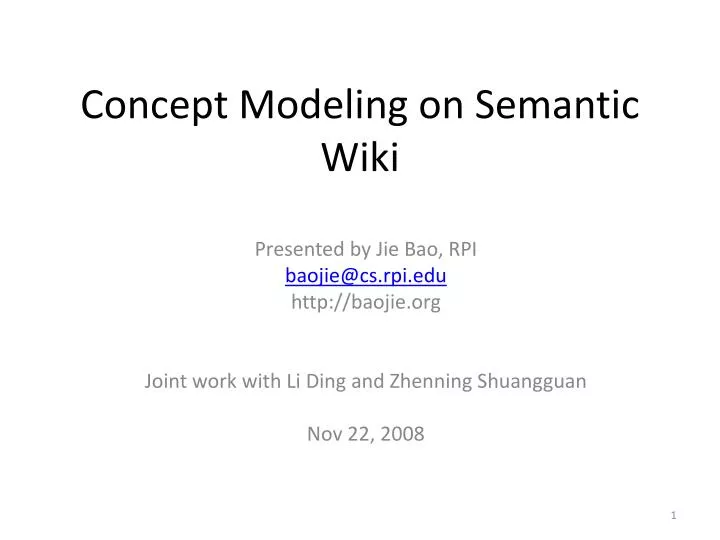 concept modeling on semantic wiki