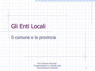 gli enti locali