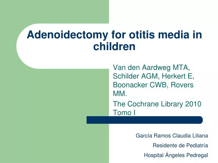adenoidectomy for otitis media in children