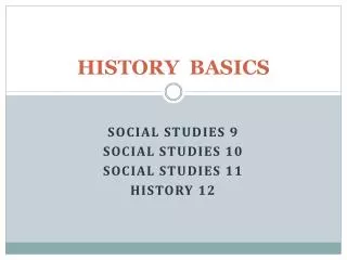 history basics