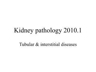Kidney pathology 2010.1
