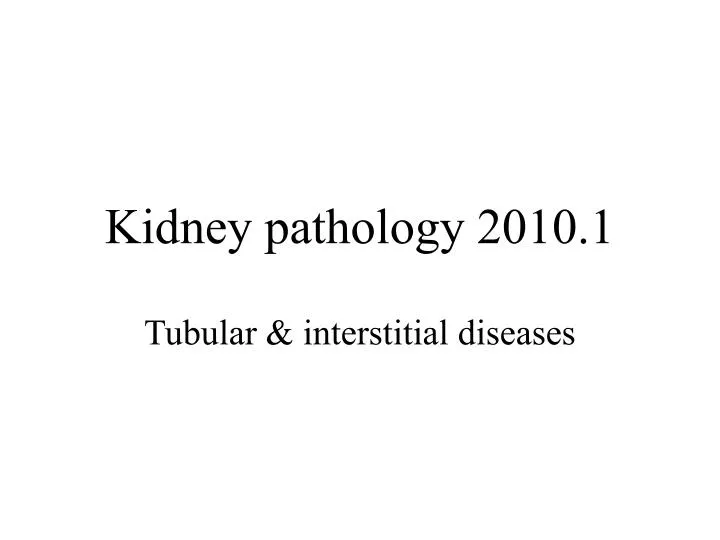 kidney pathology 2010 1