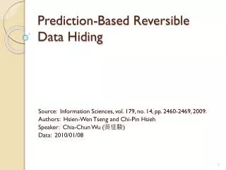 Prediction-Based Reversible Data Hiding