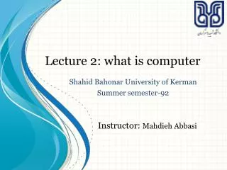 shahid bahonar university of kerman summer semester 92