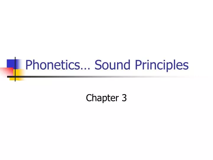 phonetics sound principles