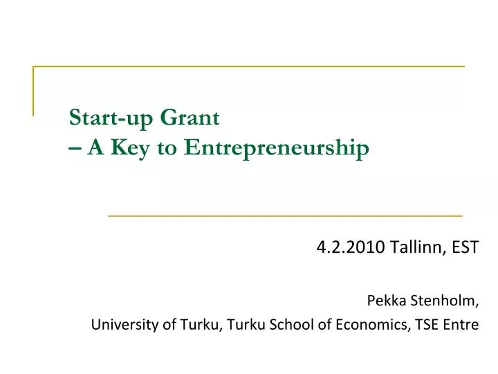 start up grant a key to entrepreneurship