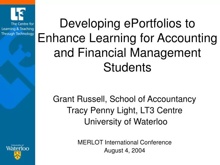 developing eportfolios to enhance learning for accounting and financial management students
