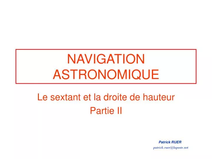 navigation astronomique