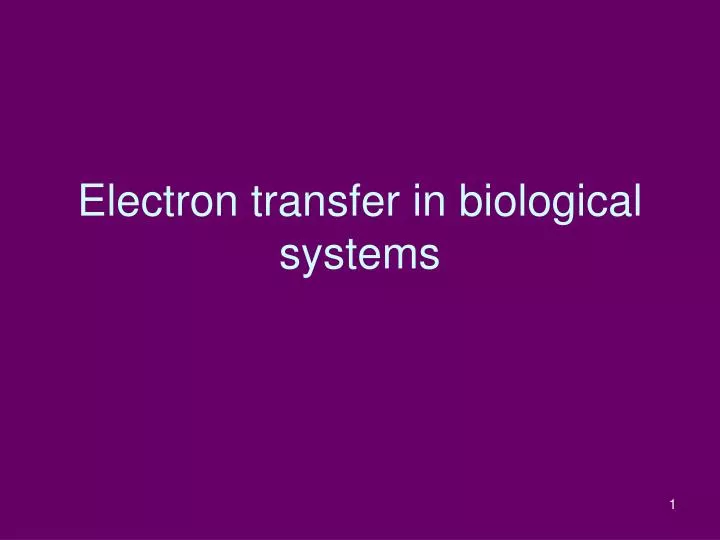 electron transfer in biological systems