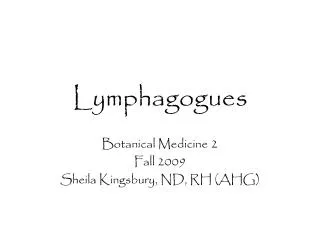 Lymphagogues