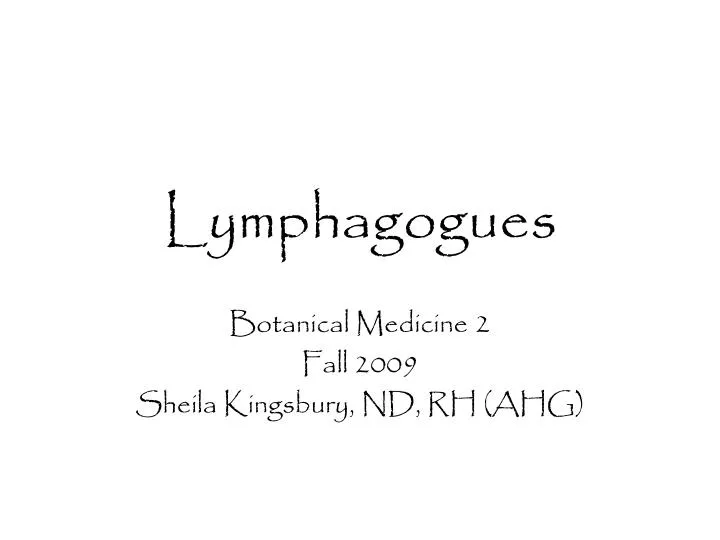 lymphagogues