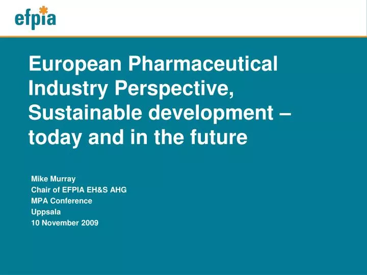 european pharmaceutical industry perspective sustainable development today and in the future