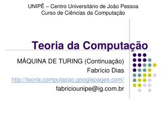 teoria da computa o