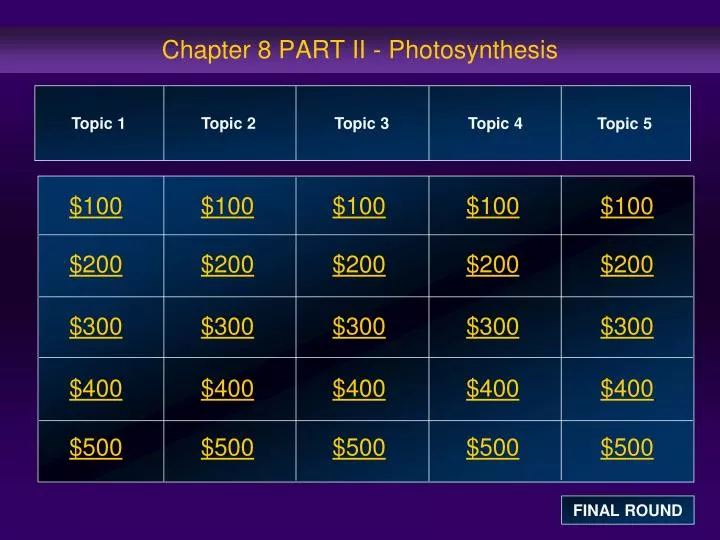 chapter 8 part ii photosynthesis