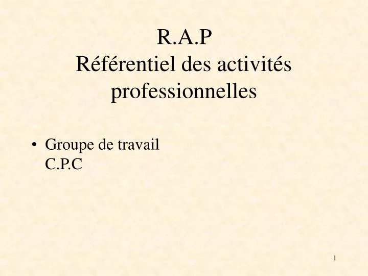 r a p r f rentiel des activit s professionnelles