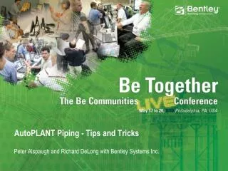AutoPLANT Piping - Tips and Tricks