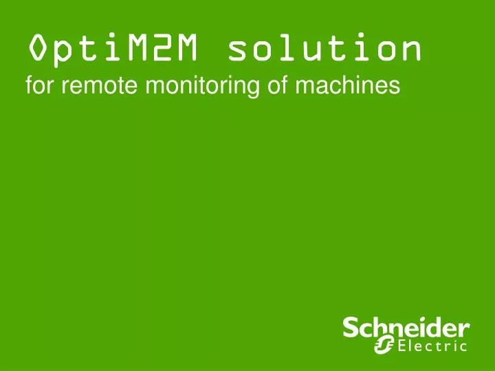 optim2m solution for remote monitoring of machines
