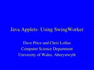 Java Applets- Using SwingWorker