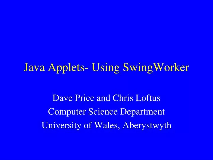 java applets using swingworker