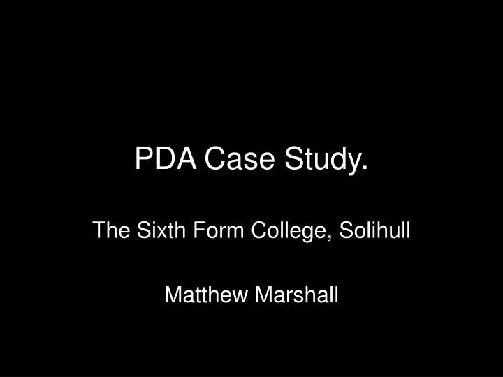 pda case study