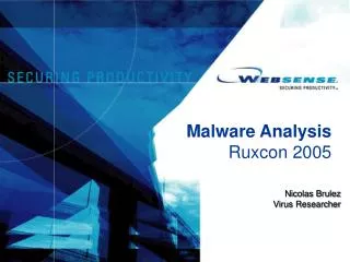 Malware Analysis Ruxcon 2005