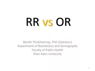 RR vs OR