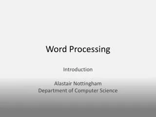 Word Processing