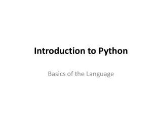 introduction to python