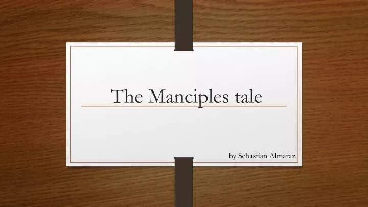 the manciples tale