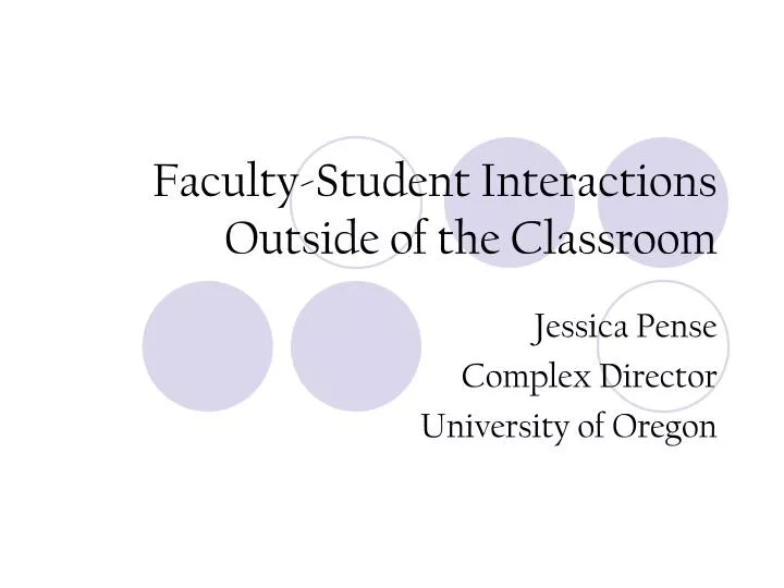 faculty student interactions outside of the classroom