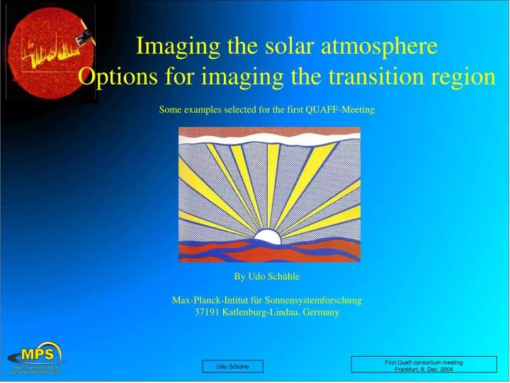 imaging the solar atmosphere options for imaging the transition region