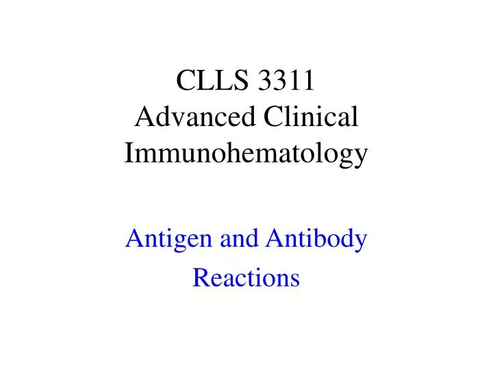 clls 3311 advanced clinical immunohematology
