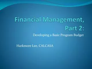Financial Management, Part 2: