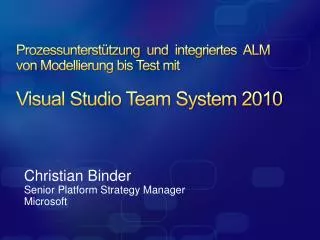 Christian Binder Senior Platform Strategy Manager Microsoft