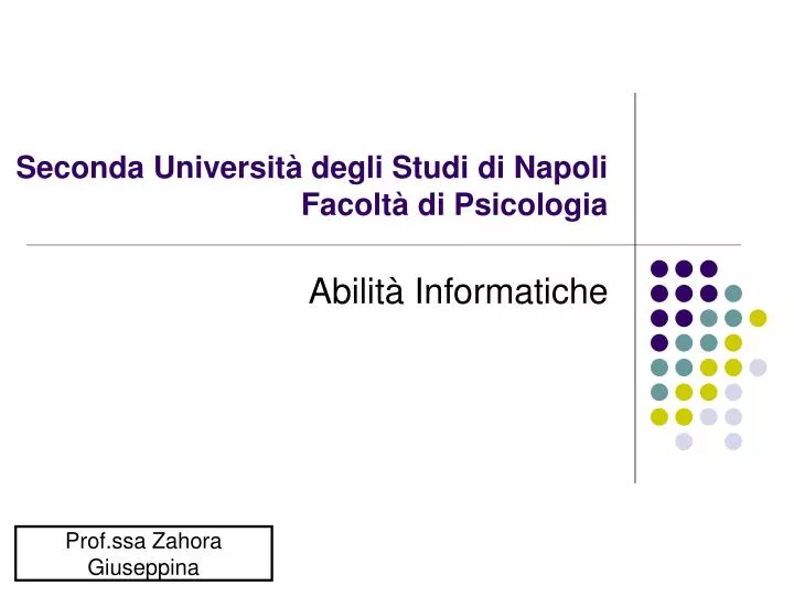 seconda universit degli studi di napoli facolt di psicologia