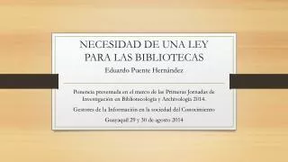 necesidad de una ley para las bibliotecas
