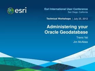 Administering your Oracle Geodatabase